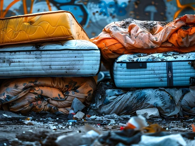 Pile of old mattresses