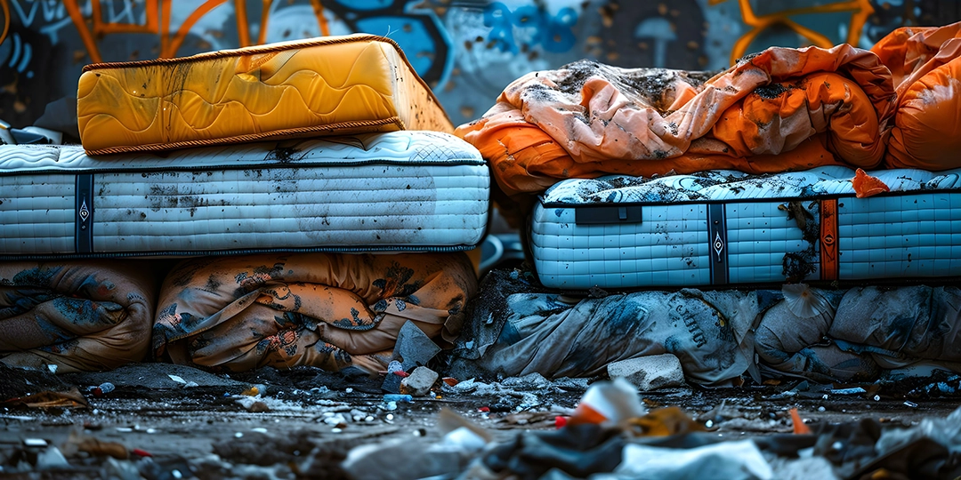 Pile of old mattresses